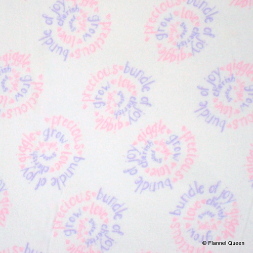 Giggles Spiral of Love Pink Flannel-moda giggles pink flannel fabric spiral love words