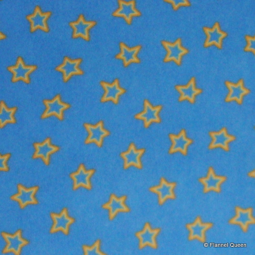 Giggles Stars on Blue Flannel-moda giggles yellow stars blue flannel fabric
