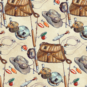 Fishing Tackle Flannel-david textiles flannel fabric hallmark fishing tackle fish