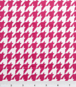 Houndstooth Pink White Flannel-flannel fabric pink white houndstooth
