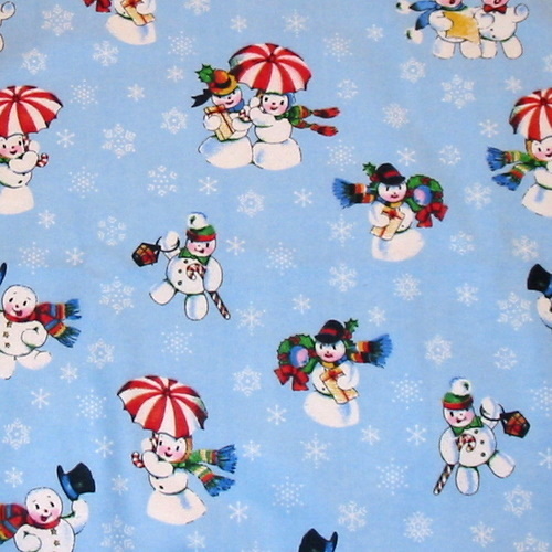 Vintage Snowmen on Blue