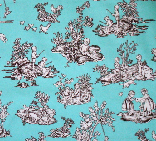 Kids Toile Aqua Brown