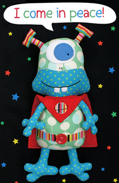 Pattern - I Come in Peace Alien Softie by Melly and Me-Sewing pattern melly and me alien i come in peace softie