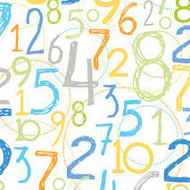 Babysaurus Numbers White Flannel-blend fabrics flannel babysaurus baby dinosaur dino numbers 106.101.04.1F