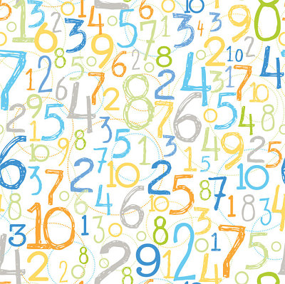 Babysaurus Numbers White Flannel-blend fabrics flannel babysaurus baby dinosaur dino numbers 106.101.04.1F