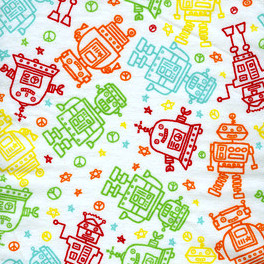 Robot Outline Flannel-flannel fabric robot outline