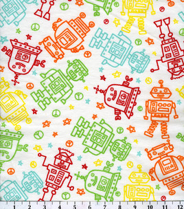 Robot Outline Flannel-flannel fabric robot outline