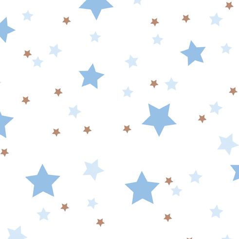 Infant Boy Blue Brown Stars Flannel-david textiles flannel fabric infant basics boy Blue Brown Star SK10201F4