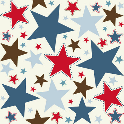 All Star Large Stars Red Blue Brown