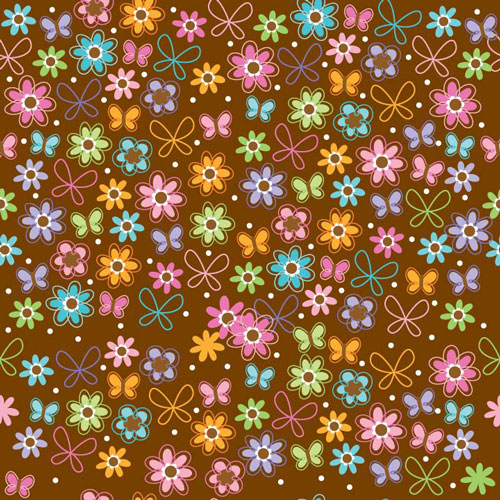 All A Flutter Flower Butterfly Flannel-flannel fabric all a flutter flower butterfly f1074