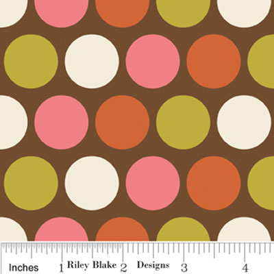 Indian Summer Big Dot Brown Flannel F2614-Riley Blake Flannel Fabric Indian Summer Big Dot Brown Flannel F2614