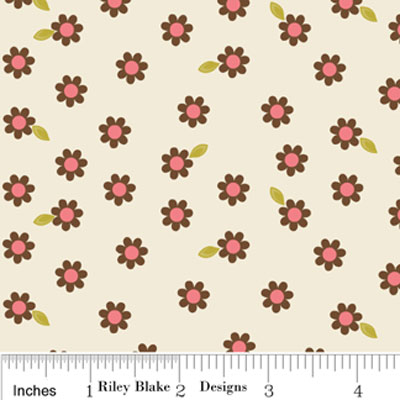 Indian Summer Daisy Cream Flannel F2616-Riley Blake Flannel Fabric Indian Summer Daisy Cream Flannel F2616