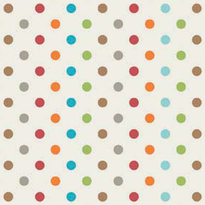 Fox Trails Dots Cream Flannel-riley blake designs flannel fabric doohikey fox trails cream orange green blue red brown dots F2686
