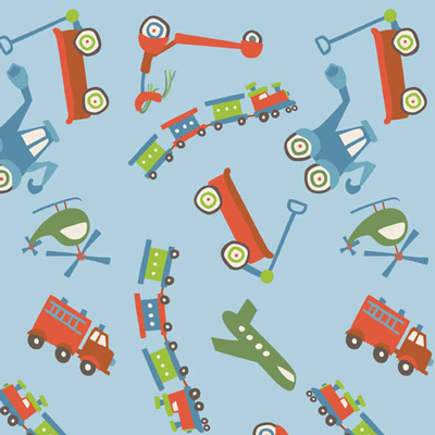 Scoot Main Blue Flannel-riley blake designs flannel fabric deena rutter scoot train main blue 2720 wagon truck firetruck fire engine