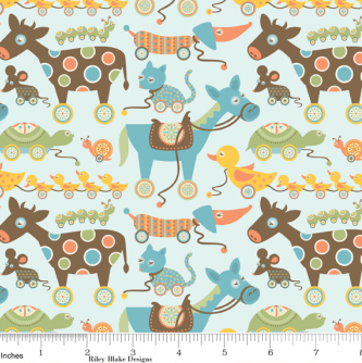 Mod Tod Main Blue Flannel-riley blake designs flannel fabric mod tod sheri berry main blue f2740
