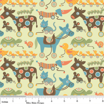 Mod Tod Main Green Flannel-riley blake designs flannel fabric mod tod sheri berry main green f2740