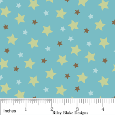 Mod Tod Star Blue Flannel-riley blake designs flannel fabric mod tod sheri berry star blue f2743