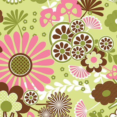 Dainty Blossoms Main Green Flannel-riley blake designs flannel fabric carina gardner dainty blossoms main green f2760