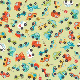 Peak Hour Main Green Flannel-riley blake designs flannel fabric don't look now peak hour main green f2830 car
