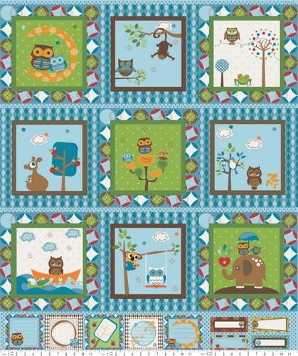 Hooty Hoot Panel Blue
