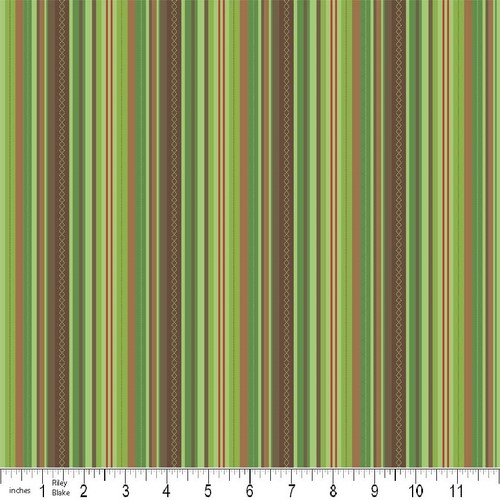 Hooty Hoot Stripes Green Flannel-Riley Blake Flannel Fabric Hooty Hoot Kangaroo F3017 Doohikey Designs stripes green