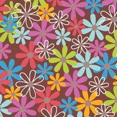 Feeling Groovy Flower Power Brown Flannel-riley blake designs doodlebug flannel fabric feeling groovy peace rainbow f6503 Flower power brown