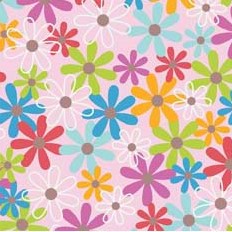 Feeling Groovy Flower Power Pink Flannel-riley blake designs doodlebug flannel fabric feeling groovy peace rainbow f6503 Flower power pink