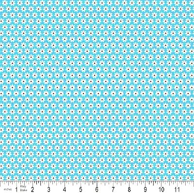Feeling Groovy Daisies Blue Flannel-riley blake designs doodlebug flannel fabric feeling groovy peace rainbow f6506 daisies flower blue