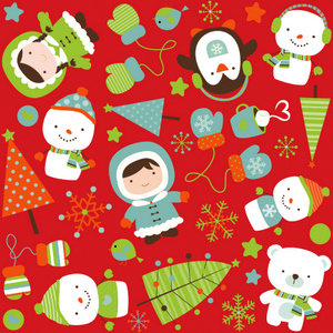 Colorful Christmas Red Scatter