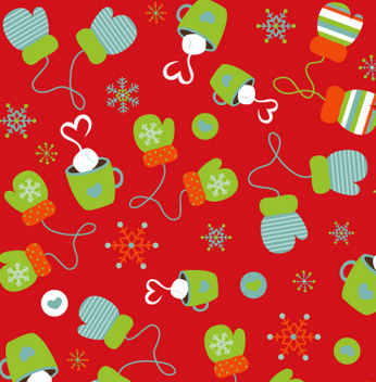 Colorful Christmas Red Mittens