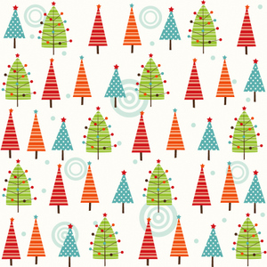 Colorful Christmas White Trees