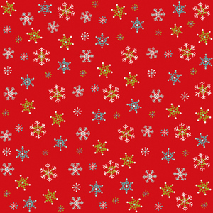 Colorful Christmas Red Snowflake