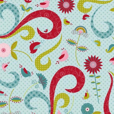 Love Bird Main Blue Flannel-Riley Blake Flannel Fabric Love Birds F7090 My Minds Eye main blue