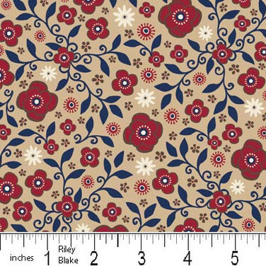 Wanna Be a Cowboy 2 Flower Calico Blue Flannel-riley blake designs flannel fabric wanna be a cowboy western horse F8522 calico flower blue