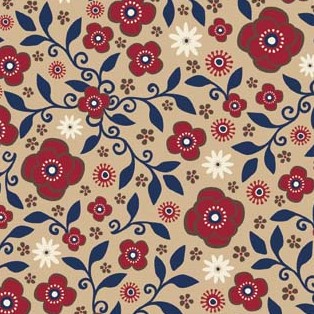 Wanna Be a Cowboy 2 Flower Calico Blue Flannel-riley blake designs flannel fabric wanna be a cowboy western horse F8522 calico flower blue