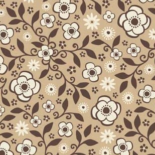 Wanna Be a Cowboy 2 Flower Calico Brown Flannel-riley blake designs flannel fabric wanna be a cowboy western horse F8522 calico flower brown cream