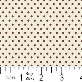 Wanna Be a Cowboy 2 Dots Cream Flannel-riley blake designs flannel fabric wanna be a cowboy western horse F8525 dots brown cream