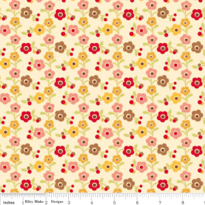 Farm Fresh Farmhouse Floral Cream Flannel-Riley Blake Flannel Fabric Farm Fresh Farmhouse Floral Cream f9003