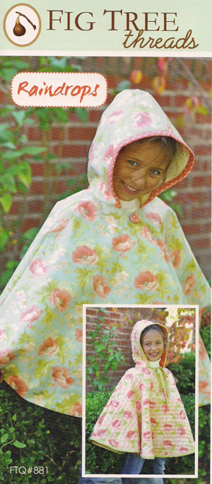 Pattern - Raindrops by Fig Tree Threads-raindrops rain cape quilted poncho