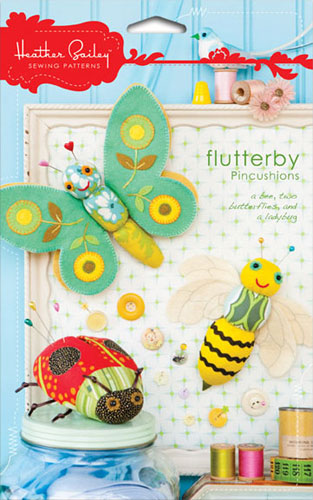 Pattern - Flutterby Pincushions by Heather Bailey-sewing pattern heather bailey Flutterby Pincushions