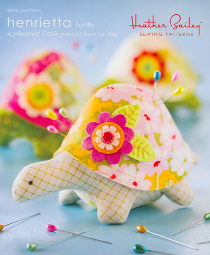 Pattern - Henrietta Turtle by Heather Bailey-sewing pattern heather bailey pin cushion toy henrietta turtle