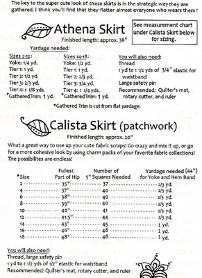 Pattern - Athena and Calista Skirt by Lila Tueller-sewing pattern athena calista skirt lila tueller