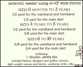 Pattern - Girly Skirt by Pink Fig-sewing pattern child skirt girly skirt pink fig strip