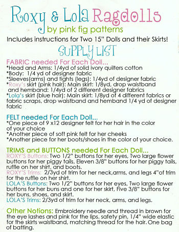 Pattern - Roxy and Lola Ragdolls by Pink Fig-sewing pattern child Roxy and Lola Ragdolls pink fig pf 29