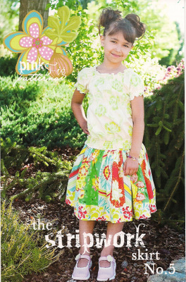 Pattern - Stripwork Skirt by Pink Fig-sewing pattern child skirt girly stripwork skirt pink fig strip