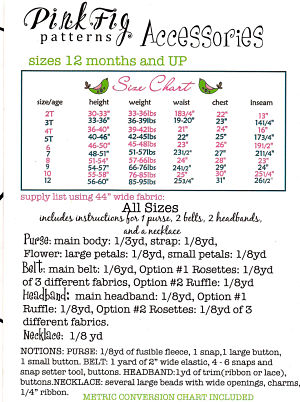 Pattern - Accessories by Pink Fig-sewing pattern child pink fig headband necklace purse belt