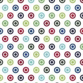 Alpine Basics Circle Dot Multi Boy Flannel-Alpine Basics Flannel Fabric Circle Dot Multi Boy F520-51 Polka Red Blue Green Navy