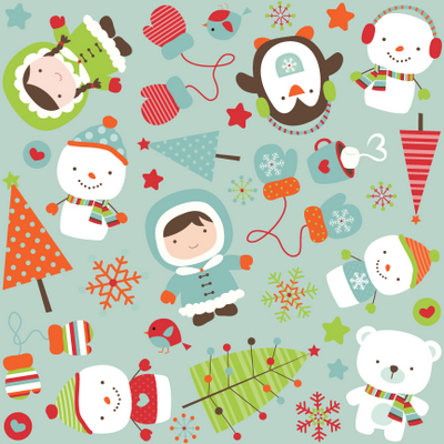 Colorful Christmas Blue Scatter