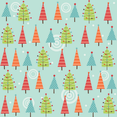 Colorful Christmas Blue Trees