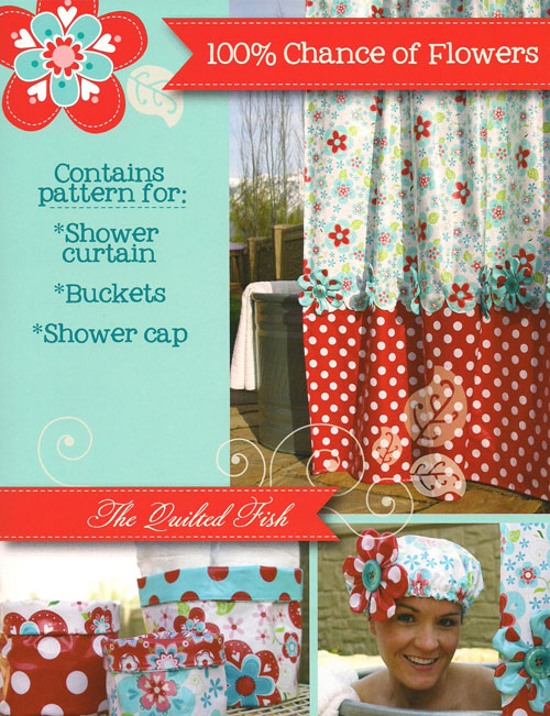 Pattern - Chance of Flowers by Quilted Fish-pattern flannel cotton the quilted fish chance of flowers shower curtain cap bucket